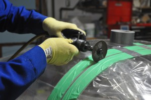 Big cut separats the windscreen from the slider bubble